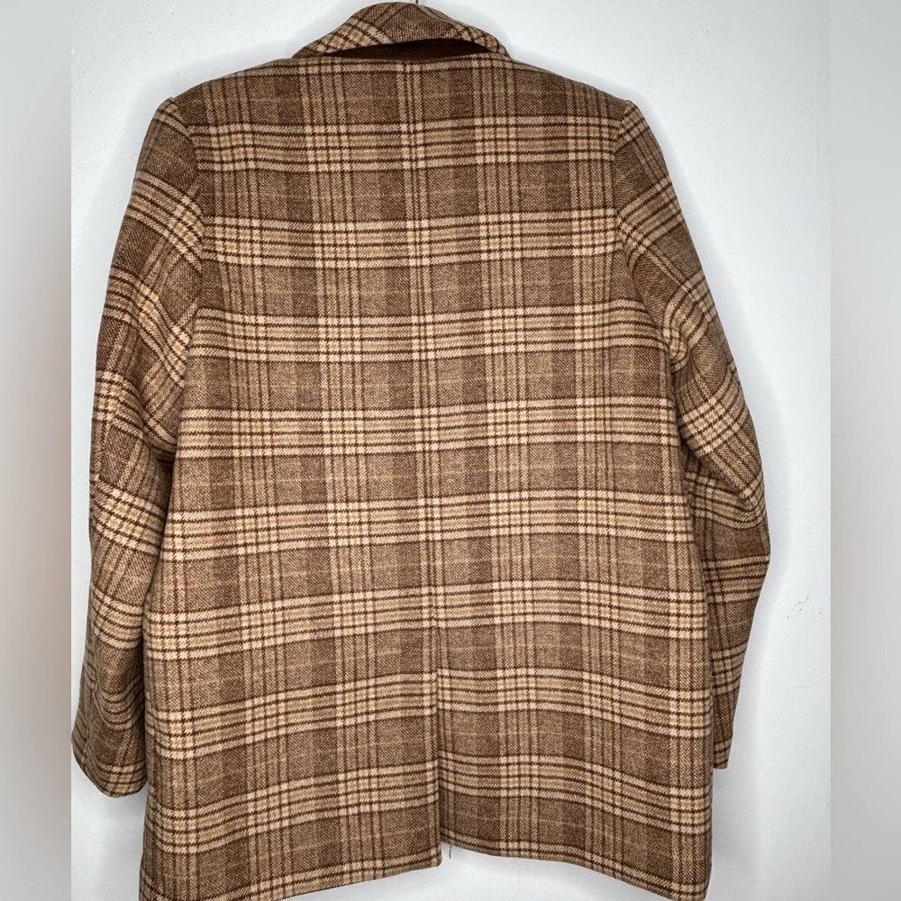 Abercrombie & Fitch Heavyweight Plaid Wool-Blend Blazer Coat Size small - Picture 10 of 11